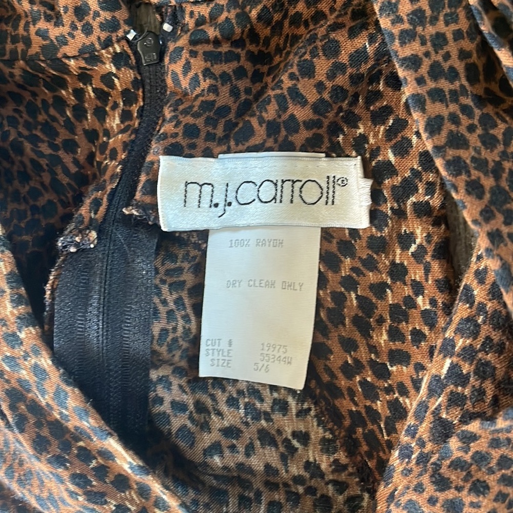 M.J.Carroll Leopard Print Jumpsuit, Size 5-6 - image 6